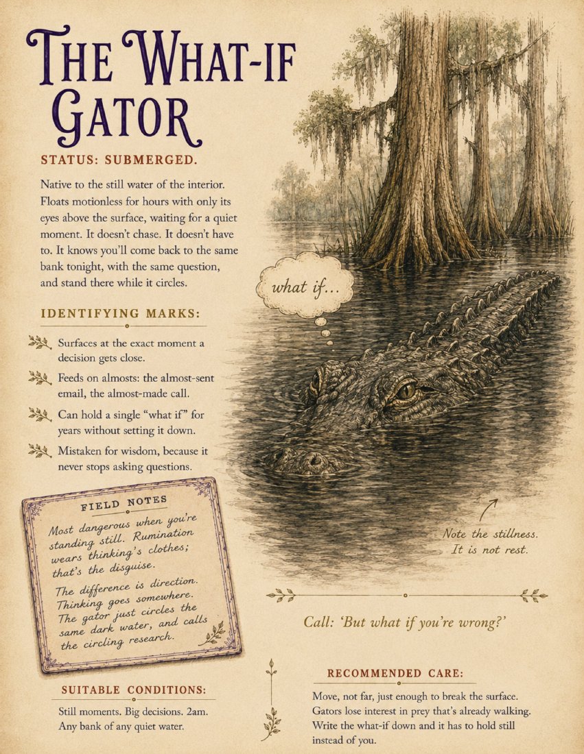 The What-If Gator specimen plate, submerged in still water