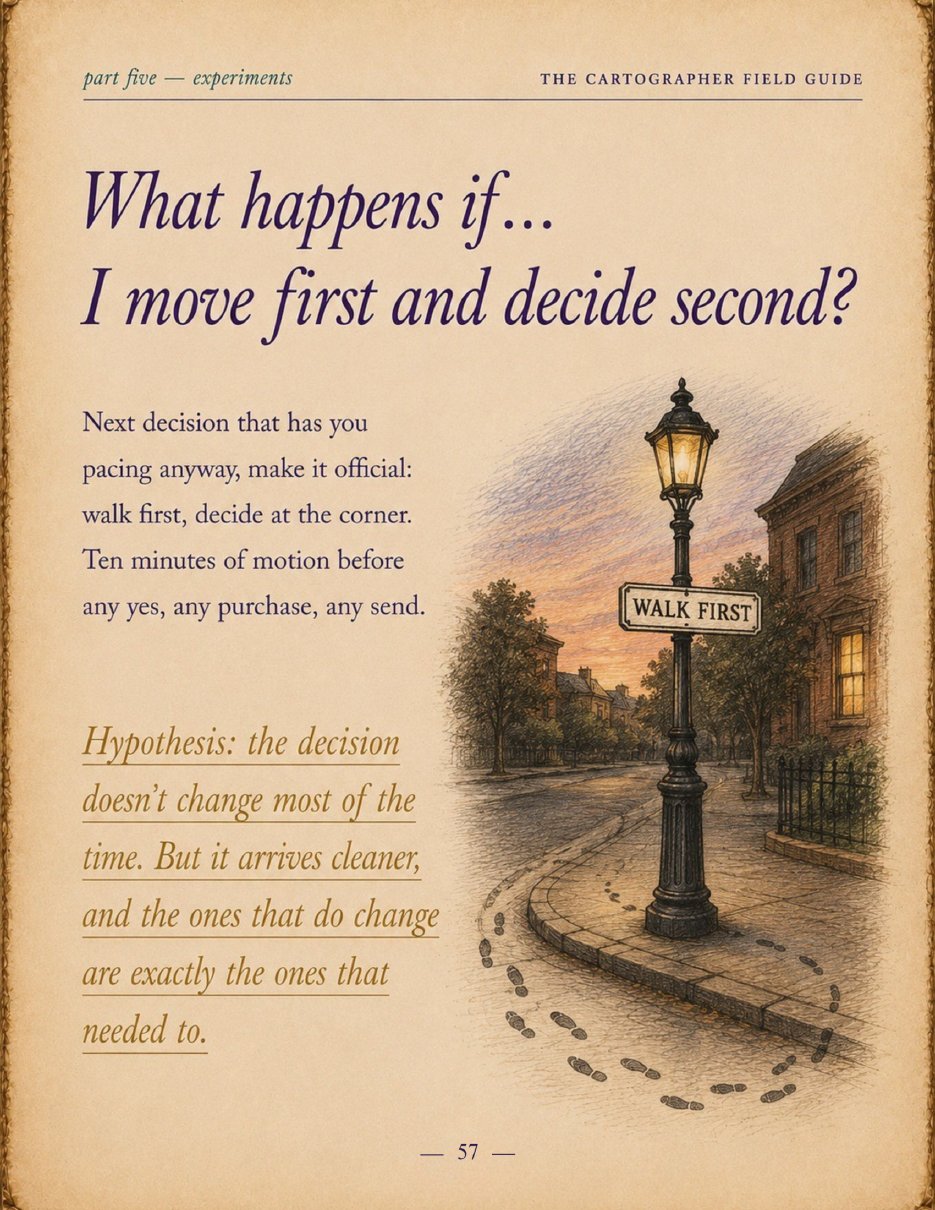 Experiment page: what happens if I move first and decide second