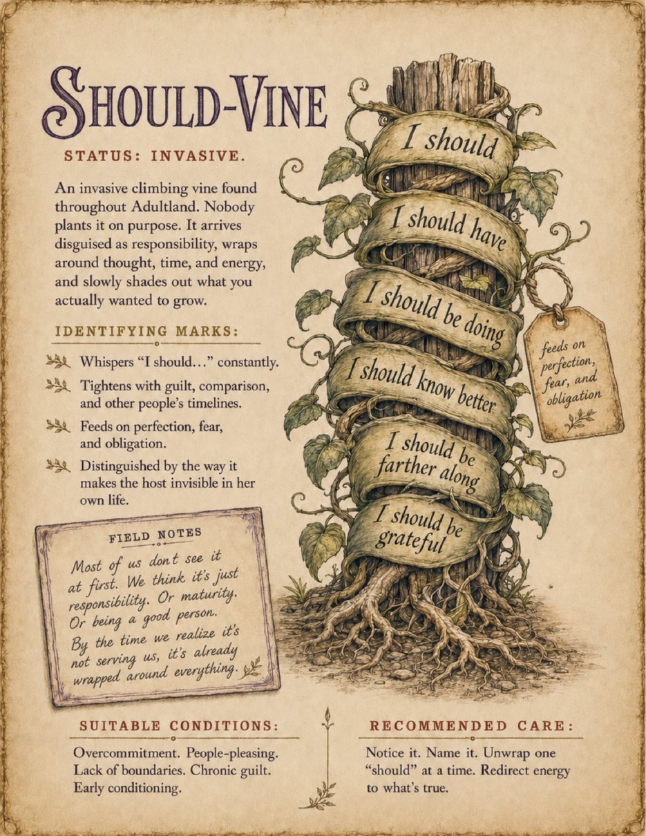 The Should-Vine botanical specimen plate from the Predators chapter